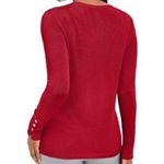 JM Collection  Womens Ribbed Long Sleeve Crew Neck Sweater in Red Size XL Photo 1