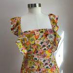 BCBGeneration BCBG Generation Yellow Ruffle Floral Print Midi Dress Size Small Photo 3