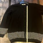 Chic Black Cardigan with White Accents size 8 ase una M Photo 3