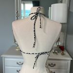 OP Bikini Swimsuit Top Halter Neck Black White Womens Small New Photo 5