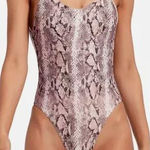Victoria's Secret New! pink snake skin print animal one piece swimsuit, size XS Photo 0