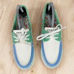 Sperry  Top Sider Biscayne Canvas Boat Shoes Colorblock Green Blue White Size 7.5 Photo 3