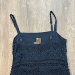 Taylor Sz‎ 2 Navy Blue Crochet Lace Mini Cocktail Elegant Short Party Dress Photo 6