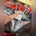 St. John Women’s  Retro Artsy Americana Red White Navy Stretch Jeans Size 4 Photo 5