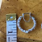 Natural White Topaz Sterling Silver Hoop Earrings Photo 4