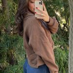 ZARA Brown quarter zip oversized sweatshirt size m / not sure the brand  Photo 2