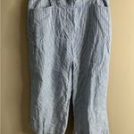 J Jill wide leg linen Striped Blue and White Pants size xl Photo 3