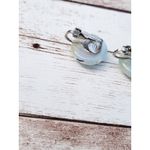 Vintage Clip On Earrings 5/8" Light Blue Photo 4