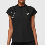 FIGS  Rafaela Oversized Scrub Top in Black, Size Small Photo 0
