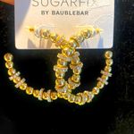 Sugarfix  by Baublebar gold hoop ball CZ ring fashion earring New size medium Photo 3