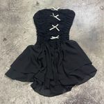 Windsor  Y2K Elegant Black Strapless Dress with Bow Accents Photo 0