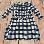 Maeve Anthropologie  Devery Blue Plaid Tie Shirt Dress Size Small Pockets Photo 5
