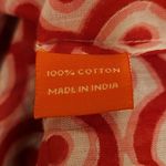 💕OLIPHANT💕 Mandarin Collar Blouse ~ Red Pink White Ikat Block Print XL Photo 6