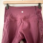 Lululemon  Wunder Under Crop High Rise Legging in Burgundy with Velvet - Size 4 Photo 4