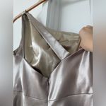 Jenny Yoo Lena Latte Color Elegant One-Shoulder Satin Gown Dress Photo 6