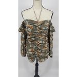 Hello Molly  Basque Country Dress in Sage Floral Print Size 4 OffShoulder Sleeves Photo 5