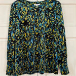 Chico's  Size 3 Velvet Puff Sleeve Blouse Bright Multicolor Animal Print Chico XL Photo 0