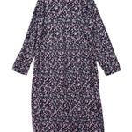 Woman Within Plus Size 26 Purple Floral Midi Dress Long Sleeve Casual Photo 6