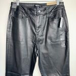 Maurice's Edgely Slim Straight Pants Black Coated High Rise NWT Photo 3