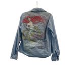 Disney store Ariel large pearl snap button down shirt blue Photo 3