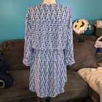 Maeve  from Anthropology Blue and White Patterned Cinch Waist Dress, Medium Photo 4