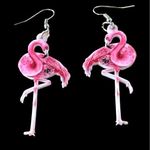 Pink Flamingo Earrings Dangle Hooks New Double Sided Las Vegas Florida B… Photo 0
