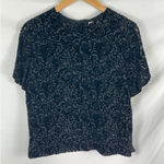 Valerie Stevens Velvet Paisley Silk Blend Short Sleeve Top Button Back Size 8 Photo 0