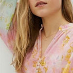 Anthropologie Pilcro Top Women’s Small Multi Color Ombré Floral Blouse Bohemian Photo 0