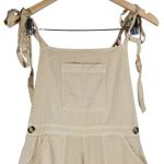 ASOS‎ DESIGN Wide Leg Tie Strap Jumpsuit Tall Beige Cotton Women's Size 0 Tan Photo 3
