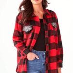 Charlie Paige  Buffalo Plaid Check Shacket Button Up Cabincore Pockets Size M Photo 1