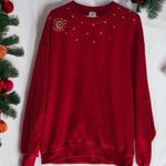 Vintage made in USA Jerzees custom studded sweatshirt‎ women’s size XL Red Photo 1
