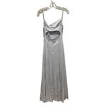 Newport News Cowl Neck Sleeveless Evening Dress Silver Sparkle Size 6 Photo 4