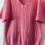 Blair  pink short sleeve v neck with lace sweater Photo 6