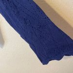 Roller Rabbit  Navy Blue Open Knit Collared Sweater Size Large Photo 3