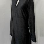 Dual Nature New  Keyhole Rib Velour Dress Mock Neck Long Sleeve Mini Black Photo 6