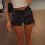 Gilly Hicks Blue Purple Black Marble Biker Short Shortie Cinched Side Hollister Active Photo 0