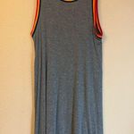 Pink Rose Size M Gray Sleeveless Tank Dress with Vibrant Rainbow Trim Photo 1