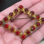 Vintage Unsigned Victorian Revival Red Stone Diamond Photo 7