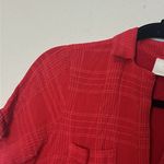 Anthropologie  Maeve Aria Red Textured‎ Short Sleeve Midi Shirt Dress size small Photo 3