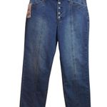 Cleo + Wolf Women's High Rise Straight Dark Wash Button Fly Denim Jean Size 28 Blue Photo 0