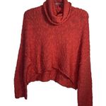 Free People Sz XS The Big Easy Cropped Cowl Neck Sweater In Coral Textured Photo 1