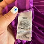 Eddie Bauer  V-Neck Stretch Fit and Flare Purple Stripe Dress Travex Athleisure S Photo 5