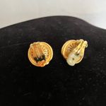 Vintae Ciner Cabachon Pearl Clip On Earrings Gold Signed Classic Glam Old Money Photo 7