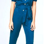 White House | Black Market WHBM  O teal blue cotton jumpsuit one piece Outfit XS Photo 0