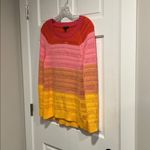 Talbots  100% Cotton Open Knit Sunset Ombré Color Crewneck Sweater Size M NWT Photo 3
