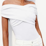 ZARA  Ruched White Wrap Bodysuit Size S Photo 0