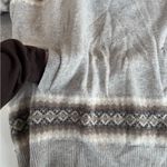 Gap Vintage Light Gray Fair Isle Lambswool Funnel Neck Tunic Sweater Size Large Photo 7