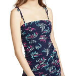 Likely NWT‎  Rowley Mini Navy Floral Ruched Ruffle Square Neck Dress Women's 2 Photo 0