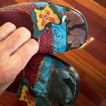 Obiono Handpainted Colorful Women's Shoes Butterfly Floral Indie Chunky Retro 38 Red Size 7.5 Photo 6