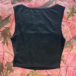black square neck fitted tank top Photo 7